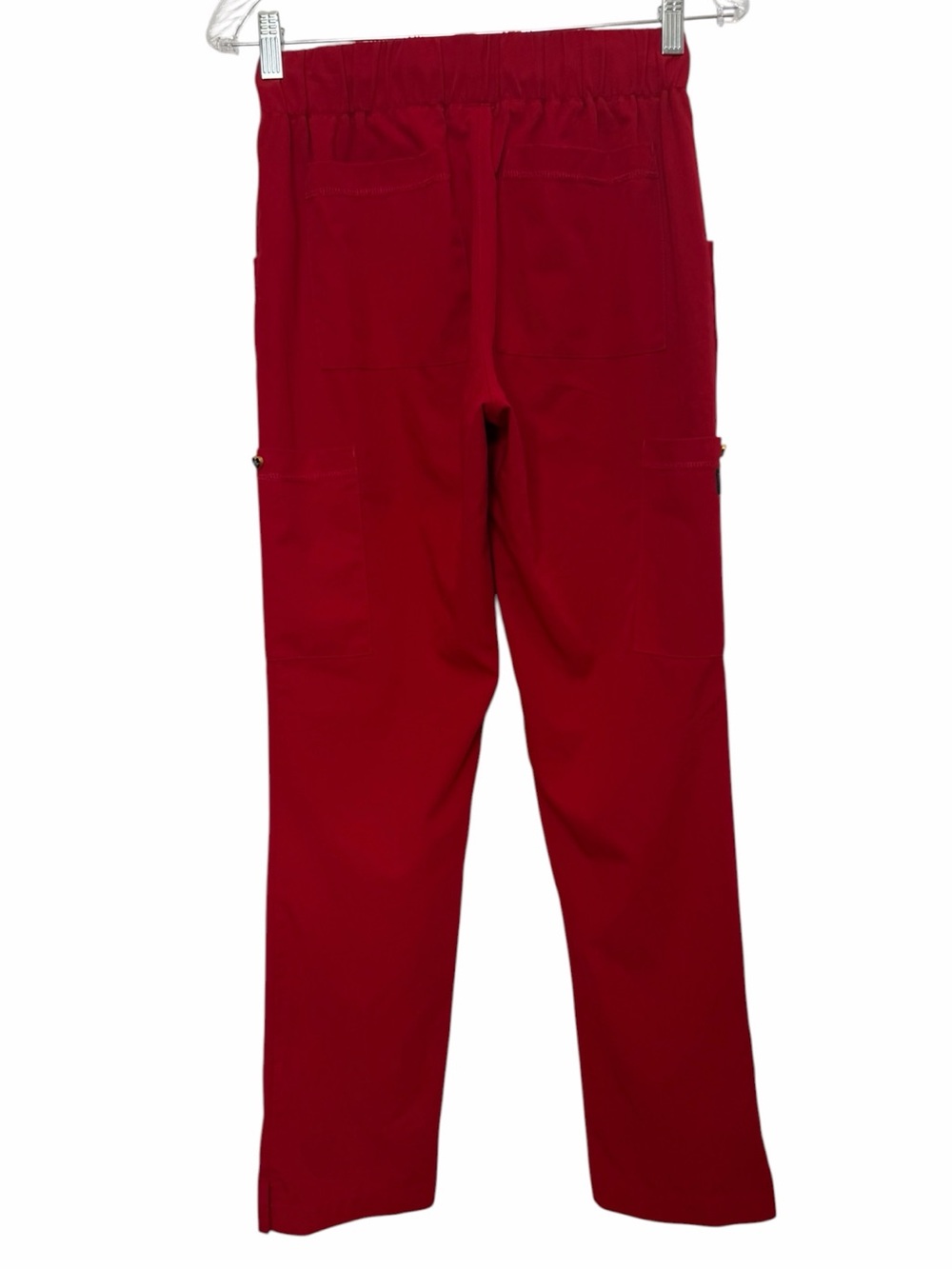 Betsey Johnson Scrub Medical Pants Drawstring Stretch Waist Women Sz XS Red - Picture 2 of 13
